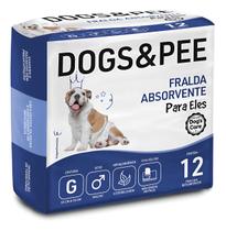 Fraldas De Cachorro Descartável Cães Macho Dogs & Pee 12un G Fraldas De Cachorro Descartável Cães Macho Dogs & Pee 12un G
