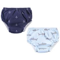 Fraldas de natação Hudson Baby unissex azul cinza Shark 0-6 meses