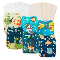 Fraldas de Pano Reutilizáveis Babygoal - Pacote com 6 (6 Microfibras + 4 Bambu) Fraldas de Pano Reutilizáveis Babygoal - Pacote com 6 (6 Microfibras + 4 Bambu)