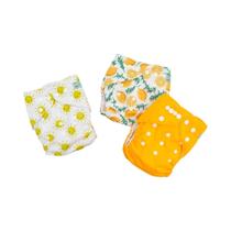 Fraldas De Pano Reutilizáveis E Laváveis 3pcs ALVABABY Ecológicas Para Bebês De 3-15kg Com Design
