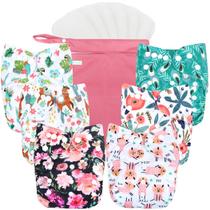 Fraldas de Pano Wegreeco - Pacote com 6 Unidades, 6 Inserções e 1 Bolsa para Bebês Fraldas de Pano Wegreeco - Pacote com 6 Unidades, 6 Inserções e 1 Bolsa para Bebês