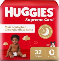 Fraldas descartaveis huggies supreme care mega g c/32 und