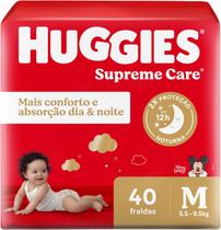 Fraldas descartaveis huggies supreme care mega m c/40 und