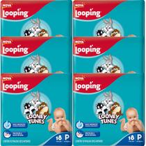Fraldas Descartáveis Looping Looney Tunes 6 Pacotes