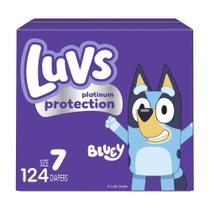 Fraldas descartáveis Luvs Bluey para bebês, tamanho 7, 124 unidades