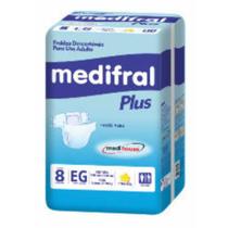 Fraldas Descartáveis Medifral Plus Uso Adulto EG 8 unidades