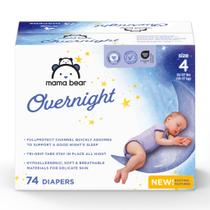 Fraldas descartáveis noturnas Mama Bear tamanho 4, 74 unidades, à prova de vazamentos Fraldas descartáveis noturnas Mama Bear tamanho 4, 74 unidades, à prova de vazamentos