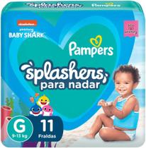 Fraldas descartáveis pampers splashers piscina g c/11 und