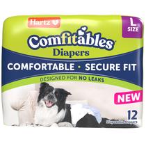 Fraldas descartáveis para cães Hartz Comfitables, tamanho grande, 12 unidades