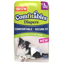 Fraldas descartáveis para cães Hartz Comfitables, tamanho grande, 26 unidades