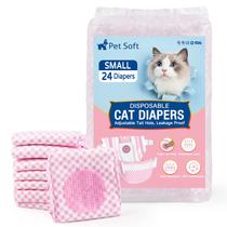 Fraldas descartáveis para gatos Pet Soft para gatos machos e fêmeas, 24 unidades