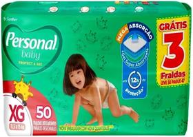 Fraldas Descartáveis Personal Baby - Pacote Hiper Tam XG 50 Unidades