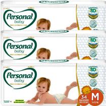 Fraldas Descartáveis Personal Baby Premium M 102 Unidades Fraldas Descartáveis Personal Baby Premium M 102 Unidades
