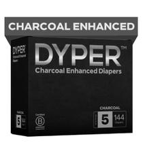 Fraldas DYPER Charcoal Enhanced - Tamanho 5 (144 unidades) - Dia e Noite