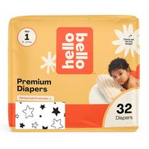 Fraldas Hello Bello, tamanho 1, 8-12 libras, 32 unidades, hipoalergênicas