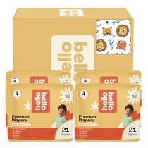 Fraldas Hello Bello Tamanho 4 Wild Cats 22-37 libras 84 unidades
