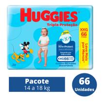 Fraldas Huggies 1 Pacote Disney Tripla Proteção Tamanho XXG de 14 a 18 kg C/ 66 Unidades
