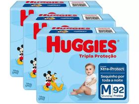 Fraldas Huggies Disney Tripla Proteção Tamanho M de 5,5 a 9,5 kg kit C/ 276 unidades
