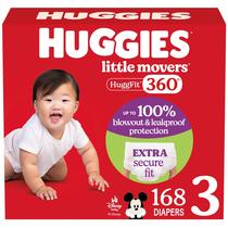 Fraldas Huggies Little Movers HuggFit 360 Tamanho 3 (7-13 kg) x168