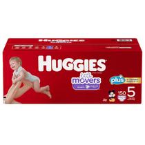 Fraldas Huggies Little Movers Plus Tamanho 5 (27+ Libras) - Pacote com 150 Unidades Fraldas Huggies Little Movers Plus Tamanho 5 (27+ Libras) - Pacote com 150 Unidades