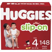 Fraldas Huggies Little Movers Slip-On Tamanho 4 (22-37 lbs) - Pacote com 148 Unidades Fraldas Huggies Little Movers Slip-On Tamanho 4 (22-37 lbs) - Pacote com 148 Unidades