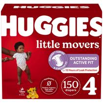 Fraldas Huggies Little Movers, tamanho 4, 22-37 libras, 150 unidades Fraldas Huggies Little Movers, tamanho 4, 22-37 libras, 150 unidades