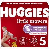 Fraldas Huggies Little Movers, tamanho 5, 27 libras ou mais, 132 unidades x 2 Fraldas Huggies Little Movers, tamanho 5, 27 libras ou mais, 132 unidades x 2