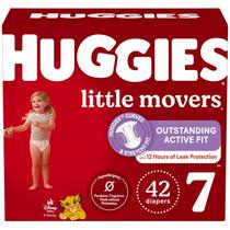 Fraldas Huggies Little Movers tamanho 7 (18,6 kg ou mais), 42 unidades Fraldas Huggies Little Movers tamanho 7 (18,6 kg ou mais), 42 unidades