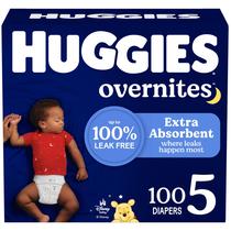 Fraldas HUGGIES Overnites tamanho 5 para bebês de 27 libras ou mais de 100 quilates Fraldas HUGGIES Overnites tamanho 5 para bebês de 27 libras ou mais de 100 quilates