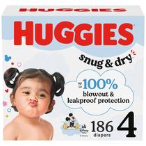 Fraldas Huggies Snug & Dry Tamanho 4 (10-16 kg) 186 unidades Fraldas Huggies Snug & Dry Tamanho 4 (10-16 kg) 186 unidades