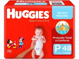 Fraldas Huggies Supreme Care Tam P 0 a 6kg 48 Unidades