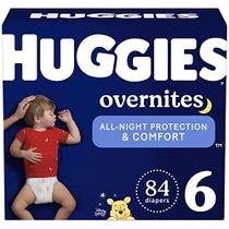 Fraldas Noturnas Tamanho 6 (35+ lbs), Huggies Overnites Fraldas Noturnas para Bebês, 42 Fraldas (Pacote de 2), Total 84 Ct