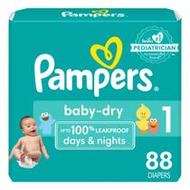 Fraldas Pampers Baby-Dry, tamanho 1, 88 unidades, descartáveis