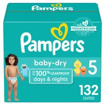 Fraldas Pampers Baby Dry, tamanho 5, 132 unidades, absorvente