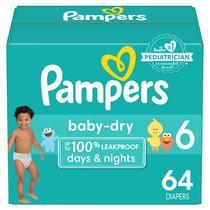 Fraldas Pampers Baby Dry, tamanho 6, 64 unidades, absorvente