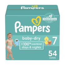 Fraldas Pampers Baby Dry, tamanho 7, 54 unidades, absorventes descartáveis