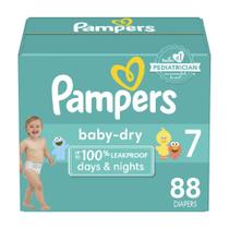 Fraldas Pampers Baby Dry, tamanho 7, 88 unidades, absorvente