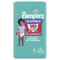 Fraldas Pampers Cruisers 360 Tamanho 6 17 unidades à prova de vazamentos