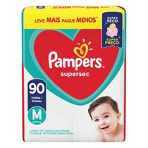 Fraldas Pampers Infantil Supersec M com 90 unidades