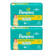 Fraldas Pampers Premiee Swadlers Prematuro Tam P - Caixa 2