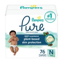 Fraldas Pampers Pure Protection Recém-Nascido - Tamanho 0 (Até 4,5kg) - Pacote com 76 Unidades