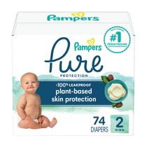 Fraldas Pampers Pure Protection, tamanho 2 a 74 unidades, hipoalergênicas Fraldas Pampers Pure Protection, tamanho 2 a 74 unidades, hipoalergênicas