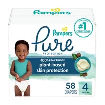 Fraldas Pampers Pure Protection, tamanho 4, 58 unidades, bebê Fraldas Pampers Pure Protection, tamanho 4, 58 unidades, bebê