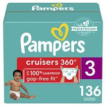 Fraldas pampers puxam em cruzadores 360 Fit Fraldas descartáveis bebê com cintura elástica enorme pack (embalagem pode variar), tamanho 3, 136 contagem