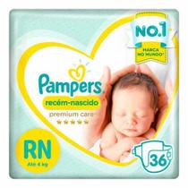 Fraldas Pampers Recém-Nascido Premium Care RN 36 Unidades