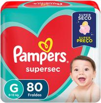 Fraldas Pampers Supersec Jumbo Tam. G - 80 Tiras - ATACADO BARATO