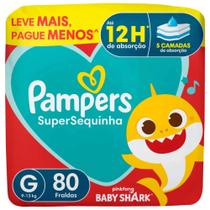 Fraldas Pampers Supersec Tam. G - 9 a 13kg 80 Unidades