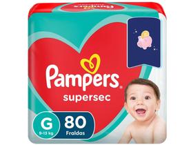 Fraldas Pampers Supersec Tam. G - 9 a 13kg 80 Unidades