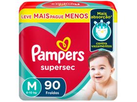 Fraldas Pampers Supersec Tam. M - 6 a 10kg 90 Unidades