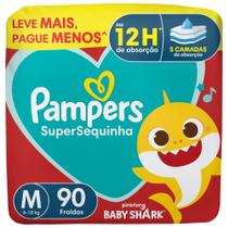 Fraldas Pampers Supersec Tam. M - 6 a 10kg 90 Unidades
